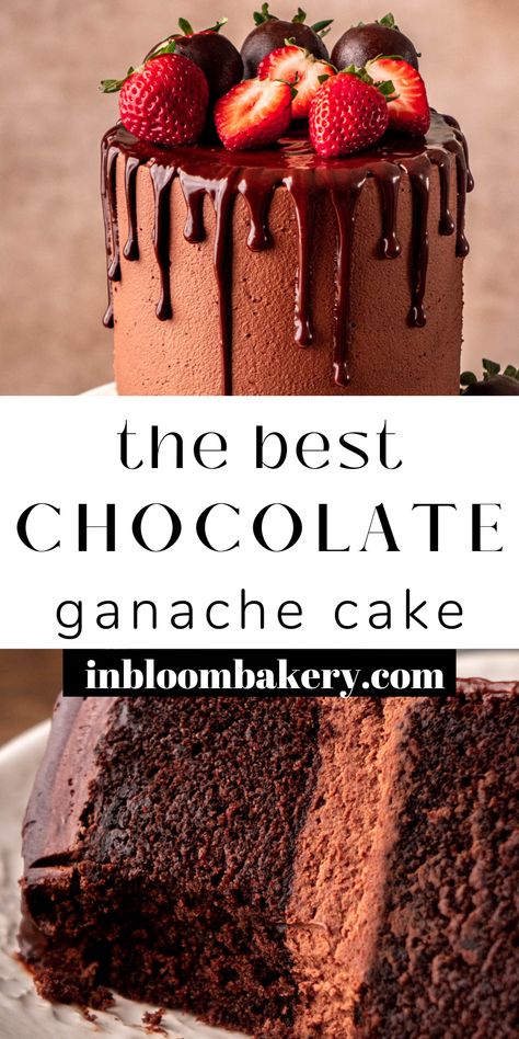 Chocolate Cake With Whipped Ganache, Moist Chocolate Ganache Cake, Dark Chocolate Truffle Cake, Ganache Pie Recipe, Chocolate Layer Cake With Ganache Icing, Chocolate Cake Ganache Frosting, Best Chocolate Ganache Cake, Chocolate Cake With Chocolate Filling, Chocolate Cake With Fruit Filling