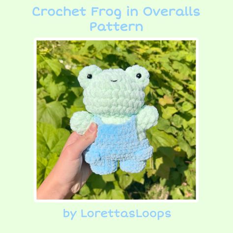 Cute Free Crochet Patterns, Overalls Crochet, Overalls Pattern, Boy Crochet Patterns, Frog Pattern, Baby Frog, Crochet Frog, Crochet Turtle, Plushie Patterns