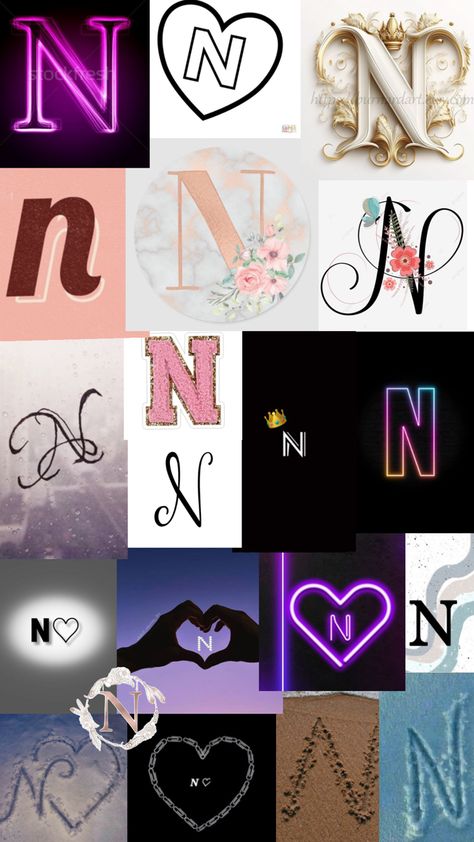 A wallpaper for the letter N Letter N Wallpaper, N Wallpaper Letter Aesthetic, Sweet Quotes For Boyfriend, M Letter Images, Best Friend Letters, N Wallpaper, A Letter Wallpaper, Happy Birthday Drawings, Unicorn Wallpaper Cute