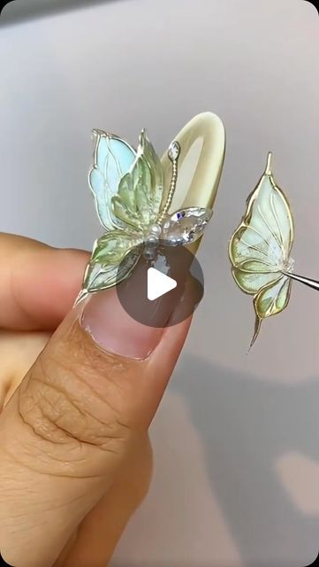 Butterfly 3d Nails, 5d Nail Art Design, 3d Butterfly Nails, Butterfly Nail Art Tutorial, Butterfly Nail Ideas, Butterfly Nail Designs, 3d Nail Designs, Nail Art Diy Easy, Nail Store