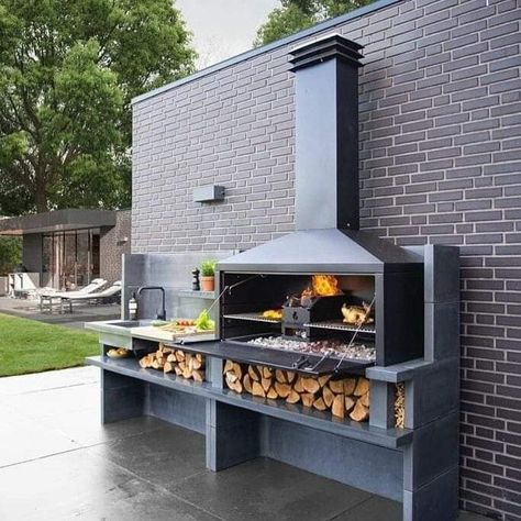 Barbeque Design, Parrilla Exterior, Blue Deck, Outdoor Bbq Area, Outdoor Bbq Grill, Barbecue Design, Outdoor Barbeque, Bbq Grill Design, Outdoor Bbq Kitchen