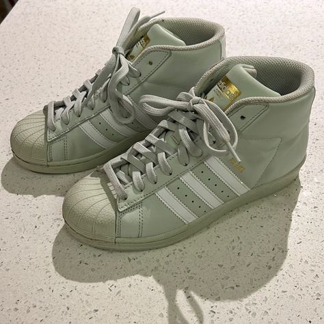 Adidas Mint Green Pro Model Shoes Size 4 . Brand New Shoes Worn Once Or Twice Everything Is In Perfect Shape . No Scuffs Or Scratches. The Shoes Are Clean Inside And Out Mint Green Shoes, Green Pro, Model Shoes, Shoes Adidas, Green Shoes, Shoes Color, Adidas Shoes, New Shoes, Mint Green