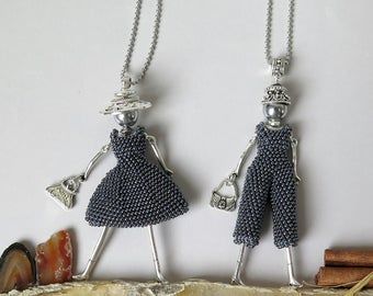 Handmade Crocheted Jewelry by EdoraJewels on Etsy Human Body Shape, Long Beach Ny, Doll Necklace, Locket Earrings, Mood Jewelry, Doll Pendant, Princess Necklace, Doll Jewelry, French Dolls