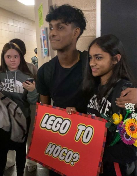 Lego To Prom, Lego Hoco Proposals Ideas, Lego Homecoming Proposal, Beauty And The Beast Hoco Proposals, Lego Promposal Ideas, Lego Hoco Proposal, Lego Promposal, Bison Board, Homecoming Poster