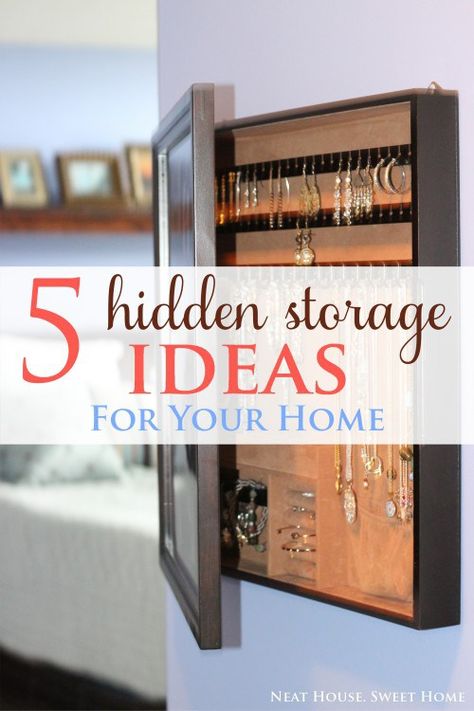 Clever and practical storage without sacrificing style. Necklace Storage Ideas Hidden, Diy Hidden Storage Ideas, Hidden Jewelry Storage, Hidden Storage Ideas, Chaos Control, Jewellery Organisation, Decluttering Inspiration, Motherhood Lifestyle, Messy House