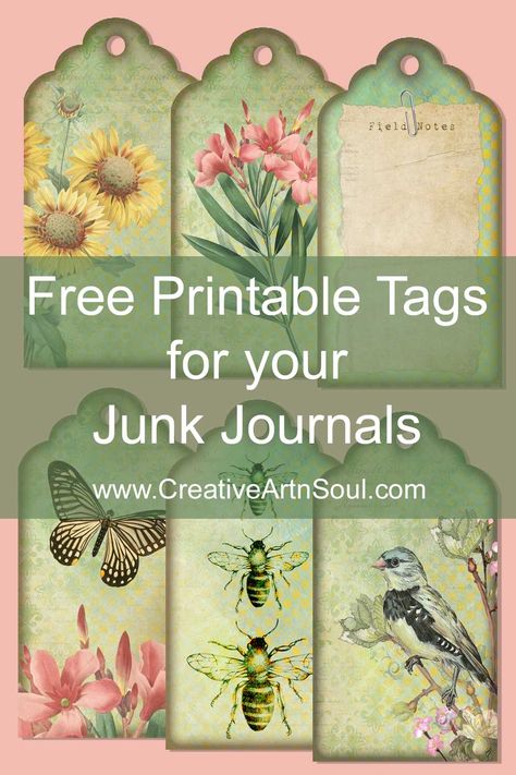 Junk Journals Ideas, Free Junk Journal Printables, Free Junk Journal, Junk Journal Printables, Journals Ideas, Printable Journal Cards, Nature Of Things, Journals Diy, Scrapbook Printables Free