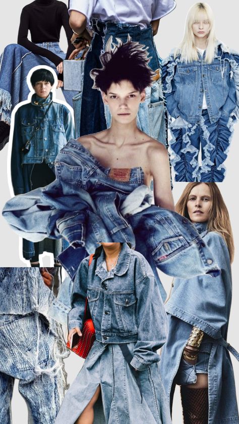 Upcycling Fashion Moodboard, Cowboy Street Style, Patchwork Moodboard, Denim Mood Board, Fashion Illustration Denim, Collage Jeans, Denim Fashion Illustration, Denim Moodboard, Denim Collage