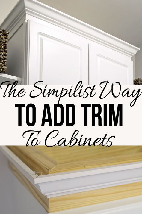 Cabinet Tops, Kitchen Renovation Diy Ideas, Top Kitchen Cabinets, Cabinet Molding, Cabinet Trim, Stock Cabinets, Diy Kitchen Renovation, Builder Grade, Kitchen Cabinets Makeover