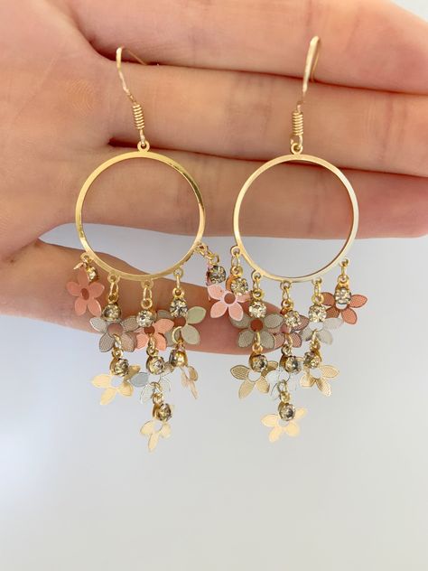 Gold diamond drop earrings