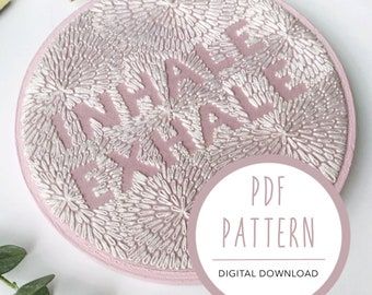 Embroidery Hoop Art Tutorial, Embroidery Hoop Art Diy, Lazy Daisy Stitch, Inhale Exhale, Handmade Wall Art, Pattern Modern, Modern Embroidery, Embroidery Hoop Art, Summer Patterns