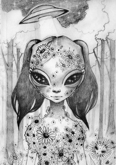 Extraterrestre Ufo Art, Arte Cholo, Alien Aesthetic, Alien Tattoo, Arte Alien, Alien Girl, Aliens And Ufos, Alien Art, Amazing Drawings