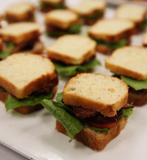 Mini BLT by seoulman13, via Flickr Mini Brioche Sandwiches, Mini Blt Appetizers, Mini Toast Appetizers, Blt Sliders, Mini Blt, Blt Sandwiches, Blt Bites, Mini Toast, Healthy Fruit Salad