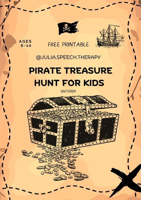 Get ready for an exciting Pirate Treasure Hunt like no other. In this thrilling outdoor quest, you'll:
   ✔  solve puzzles;
   ✔ decode messages;
   ✔ find the clues;
   ✔ uncover the treasure!

Join Noor Speech Therapy Camp for a fun and educational experience. Book your place now - https://bit.ly/3Tjswx

Download, Print, and Play!

#piratetreasurehunt #kidsadventure #outdoorgames #solvepuzzles #decodemessages #findtheclues #treasurehuntfun #familyadventure #kidsgamenight #outdoortreasurehunt #pirateadventure #treasurehuntforkids Pirate Party Scavenger Hunt, Treasure Map Scavenger Hunt, Pirate Scavenger Hunt Clues, Pirate School Activities, Kids Treasure Hunt Ideas, Pirate Party Treasure Hunt, Treasure Hunt Birthday Party Ideas, Pirate Camp Activities, Clues For Treasure Hunt