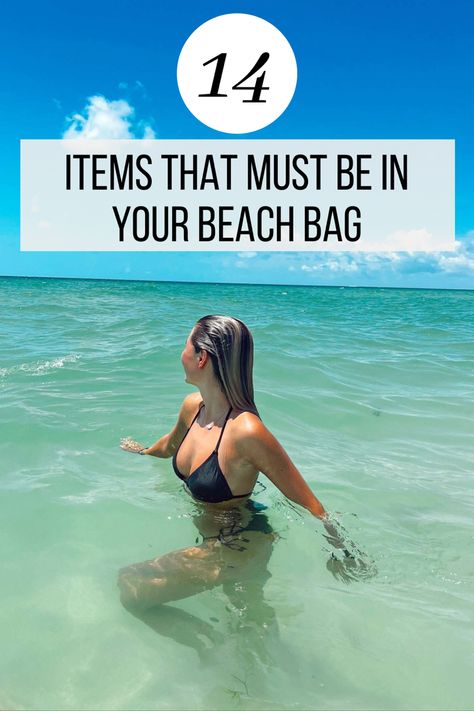 Here are 14 must haves for your beach bag! Night At The Beach Outfit, Beach Bag Necessities, Beach Trip Necessities, Beach Trip Packing List Women, Beach Bag Essentials For Women, Beach Vacation Necessities, Beach Stuff Packing Lists, Beach Trip Ideas Friends, Beach Day Essentials Packing Lists