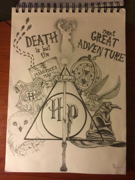 Harry Potter collage drawing                                                                                                                                                     Mais Harry Potter Collage, Harry Potter Sketch, Art Harry Potter, Harry Potter Art Drawings, Harry Potter Tattoos, Collage Drawing, Harry Potter Tattoo, Images Harry Potter, Potter Art