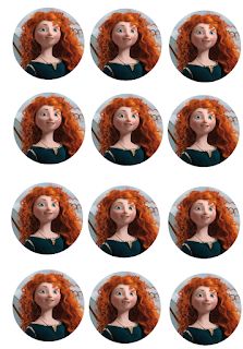 Musings of an Average Mom: Brave Cupcake Toppers Merida Birthday Party, Peacock Cupcakes, Brave Birthday Party, Brave Party, Disney Princess Merida, Braves Party, Mermaid Cupcake Toppers, Fairy Cupcakes, Princess Cupcake Toppers