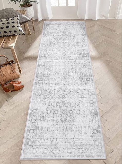 PRICES MAY VARY. [Foldable Soft Oriental Rug]:Washable 2.5x8 runner rug folds without leaving creases for easy seasonal storage.Chic boho and retro kitchen runner rug featuring gorgeous patterns printed on soft & cozy short pile for a velvety touch. Vintage silverygray rug exudes tranquility and inspires quiet meditation. [Non-slip Rubber Backed Rug]:The bedside runner rug is one of the solutions to the trip hazards in your home, and while it may not provide a lot of cushioning,the rubber materi Bedside Runner Rug, Boho Beach Bedroom, Carpet Entryway, Bedside Runner, Seasonal Storage, Living Room Retro, Retro Rug, Long Kitchen, Retro Rugs