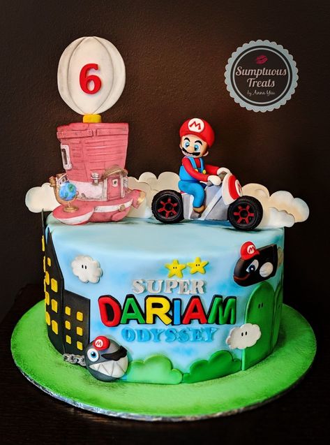 Mario Odyssey Cake, Video Game Cakes, Super Mario Cake, Zelda Birthday, Super Mario Odyssey, Cakes For Boys, Fondant Cakes, Cupcake Cookies, Birthday Fun