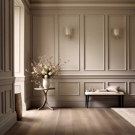 8+ Hallway Panelling Ideas for the Modern Minimalist Home • 333k+ Inspiring Lifestyle Ideas Traditional Wall Paneling Ideas, Different Panelling Styles, Wall Paneling Ideas Hallway, Panelled Walls Hallway, Picture Molding On Walls, Wall Paneling Ideas Bedroom, Hall Panelling, Hallway Panelling Ideas, Georgian Exterior