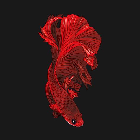 Red Fish Aesthetic, Coi Fish Aesthetic, Koi Fish Graphic Design, Red Widget Wallpaper, Emily Tattoo, Red Koi Fish, Koi Tattoo Design, Koi Fish Designs, Fish Designs