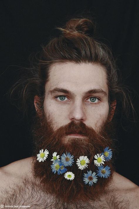 Beard Decorations, Blue Beard, Figure Drawing Practice, Flower Beard, No Shave November, Hair Man, Beltane, Futuristic Fashion, Drawing Practice