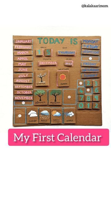 Diy Preschool Calendar Board, Calender For Preschool Ideas, Diy All About Today Board, How To Make Calendar, Who Is Here Today Preschool Chart, Weather Board Preschool, Morning Board Preschool, Diy Calendar Ideas, Circle Time Board