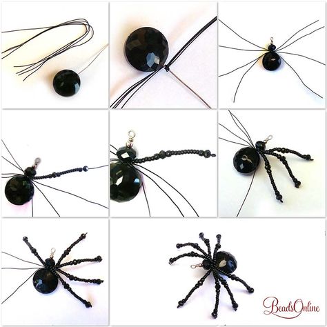 Pola Manik, Spider Jewelry, Beaded Spiders, Bijoux Fil Aluminium, Pola Gelang, Gelang Manik, Diy Wire Jewelry, Beaded Crafts, Handmade Wire Jewelry