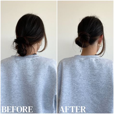 tiktok hair hack low bun hack chris appleton Chris Appleton Hairstyles, How To Bun, Low Bun Tutorials, Easy Low Bun, Bun Hack, Chris Appleton, Tiktok Hair, Perfect Bun, Hair Hack