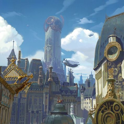 All Posts • Instagram Piltover Aesthetic, Arcane Landscape, Arcane Piltover, Steampunk Background, Steampunk Wallpaper, Fantasy Cities, Steampunk City, Building Concept, Landscape Concept