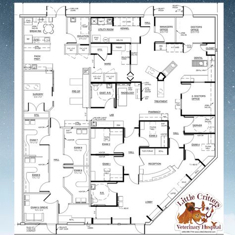 Veterinary Hospital Floor Plans, Vet Clinic Architecture, Pet Clinic Design Floor Plans, Pet Infographic, Clinic Plan, Veterinary Emergency, Hospital Floor Plan, Hospital Plans, Hospital Tour