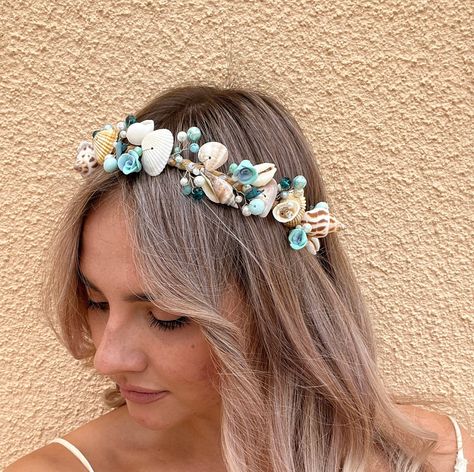 Shells Headpiece, Mermaid Hairband, Shell Tiara, Mermaid Tiara, Star Tiara, Seashell Headband, Beach Hair Accessories, Seashell Crown, Mermaid Headband