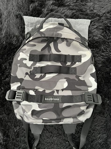 Balenciaga Mini Snow Camo Backpack Snow Camo, Camo Backpack, Youtube Logo, Balenciaga Mens, Balenciaga Bag, Men's Accessories, Accessories Shop, Luggage Bags, Balenciaga