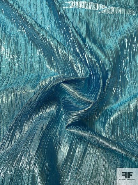 SKU: 9627 Content: Polyester / Lurex Color: Metallic Ocean Blue Width: 48 inches This fabric is a last cut and no longer in production. Once sold out, we are unable to get more. Pattern Curator, Ocean Texture, Ocean Fabric, Lame Fabric, Ocean Colors, Fabric Textures, Metallic Blue, Blue Lagoon, Fabric Texture