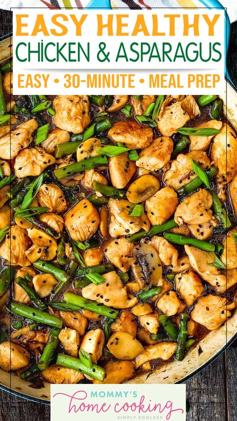 Chicken And Asparagus Skillet, 30 Minute Dinners Healthy, Quick Clean Eating Recipes, Recipes Using Cooked Chicken, Easy Healthy Chicken, Chicken And Asparagus, Chicken Strip Recipes, Clean Eating Chicken, Clean Eating Recipes For Dinner