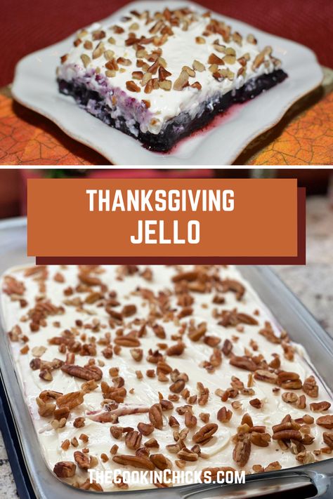 If you love Jell-O, you’ll love this Thanksgiving Jello! Black Cherry Jell-O with pineapple chunks throughout and an incredible cream cheese frosting! Perfect for any occasion! Thanksgiving Desserts Easy Jello, Cherry Pineapple Jello Salad, Thanksgiving Jello Recipes, Thanksgiving Jello Desserts, Thanksgiving Jello Salad Recipes, Jello Salad Recipes With Cream Cheese, Black Cherry Jello Salad, Jello With Pineapple, Thanksgiving Jello Salad