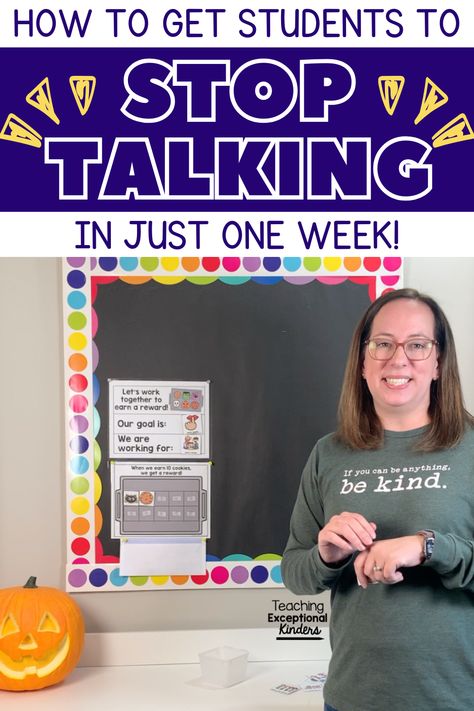 Whether you have a talkative class from day one or your students have just hit a season of extra chatter, it can be difficult to teach with so much extra noise in the classroom! Use these tips for how to get students to stop talking in one week! Be sure to check out the free classroom management tool in this post, as well! How To Manage A Talkative Classroom, Talking Classroom Management, Mystery Rewards Classroom Ideas, Students Talking Over Teacher, Teaching Behavior Management, Behavior Problems In The Classroom, Shouting Out In The Classroom, How To Stop Students From Blurting Out, Excessive Talking In The Classroom