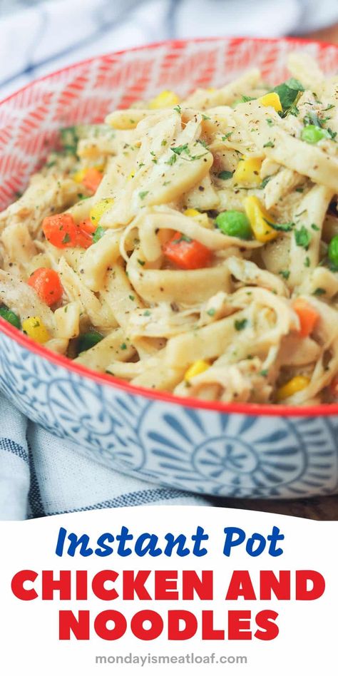 Instant Pot Chicken Pasta Recipes Easy, Chicken And Noodles Instant Pot, Pressure Cooker Chicken Recipes, Instant Pot Chicken And Noodles, Creamy Chicken And Noodles, Creamy Chicken Dish, Chicken And Noodles, Easy Pressure Cooker Recipes, Hot Bread