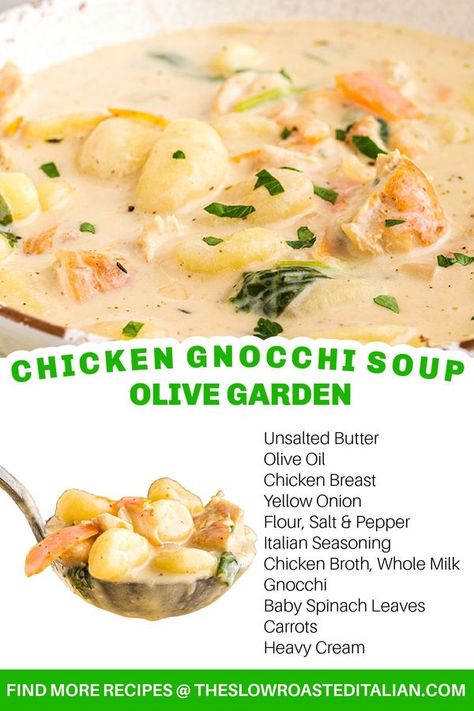 The Slow Roasted Italian Olive Garden Gnocchi, Olive Garden Gnocchi Soup, Chicken And Gnocchi Soup, Chicken And Gnocchi, Chicken Gnocchi Soup Olive Garden, Slow Roasted Italian, The Slow Roasted Italian, Chicken Gnocchi Soup, Gnocchi Soup