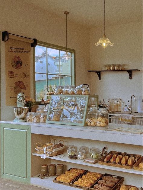 Pretty Bakery Interior, Bake Shop Aesthetic, Baker Astethic, Bakery Business Aesthetic, Owning A Restaurant Aesthetic, Cottage Bakery Aesthetic, Cozy Bakery Interiors, Coffee Shop Astethic, Bakery Astethic