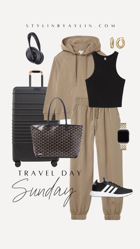 Flight Outfit, Outfits Of The Week, Comfy Travel Outfit, Airplane Outfits, Comfy Travel, Essentials List, Long Flights, Travel Outfits, Weekly Outfits