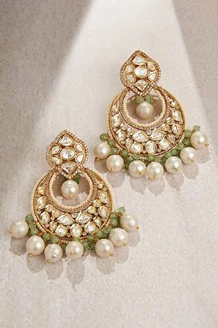 Shop for joules by radhika Royal Kundan Polki Chandbali Earrings Online at Aza Fashions Kundan Polki Earrings, Girly Jewellery, Polki Chandbali, Kundan Chandbali, Bridal Jewellery Online, Hand Jewelry Rings, Polki Earrings, Chandbali Earrings, Bangles Indian