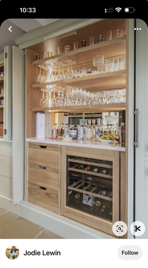 Built In Wine Cabinet Ideas, Wet Bar Cabinets Built Ins, Hidden Bar Cabinets For Home, Hidden Wet Bar, Hidden Bar Ideas For Home, Hidden Bar Cabinet, Bar Cabinets For Home, Built In Bar Cabinet, In Home Bar