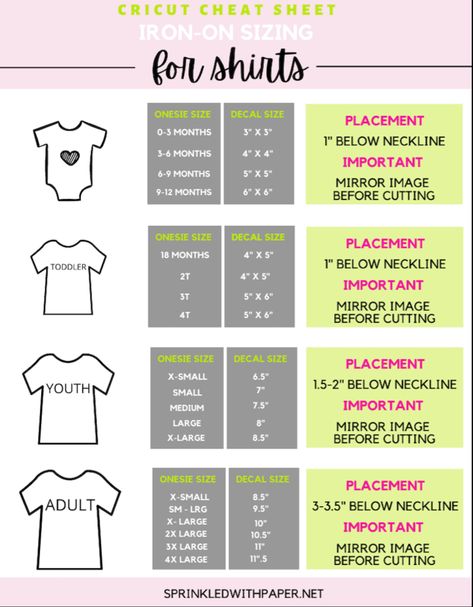 Onesie Cricut Sizing, Shirt Image Size Chart, Circuit Shirt Sizing, Avg Size Chart, Cricut Shirt Measurement Chart, Cricut Sizing For Shirts, Cricut Image Sizes For Shirts, Cricut Size Chart For Shirts, Cricut Iron On Size Guide