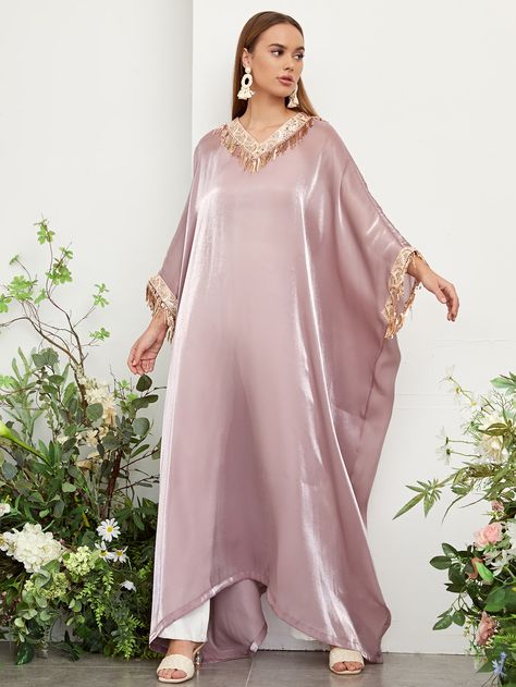 Baby Pink Modest  Long Sleeve Organza Plain Kaftan  Non-Stretch Spring/Fall World Apparel Long Kaftan Dress, Kaftan Style, Pakistani Fancy Dresses, Pakistani Fashion Party Wear, Dress Design Patterns, Organza Dress, Simple Pakistani Dresses, Abaya Designs, Designer Party Wear Dresses