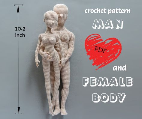 Crochet Body Patterns … The Perfect Base For Many Projects, Let Your Imagination Be Your Guide | KnitHacker Crochet Bodies, Crochet Men, Crochet Hack, Crochet Girls, Male Doll, Fun Crochet Projects, Crochet Doll Pattern, Girl Pattern, Girl Body