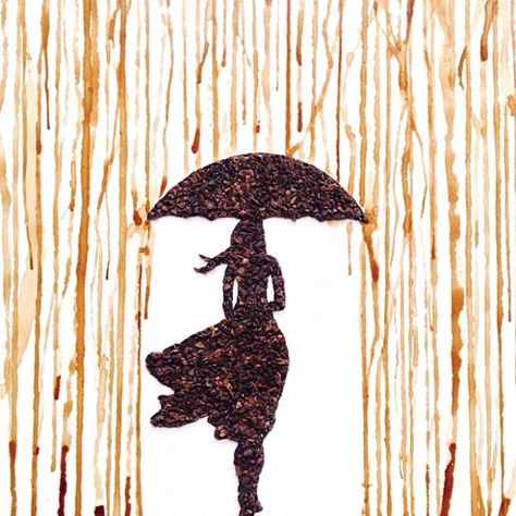 Clever Coffee Illustrations livscreams  by Liv Buranday Coffee Painting Canvas, Coffee Art Drawing, Coffee Bean Art, Coffee Art Painting, Coffee Artwork, Wood Wall Art Diy, Coffee Drawing, Brown Painting, Coffee Painting