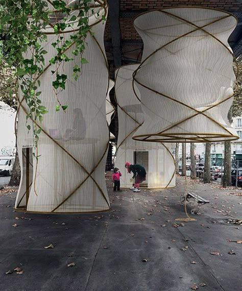 Multifunctional Architecture, Parasitic Architecture, Paris Bridge, Mobile Architecture, Temporary Architecture, Street Installation, Playground Areas, Temporary Housing, Public Space Design