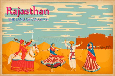 Culture of Rajasthan. Illustration depicting the culture of Rajasthan, India , #AFFILIATE, #Illustration, #Rajasthan, #Culture, #India, #culture #ad Incredible India Posters, Culture Of Rajasthan, India Drawing, India Decor, Rajasthani Painting, India Poster, Rajasthani Art, India Architecture, India Painting