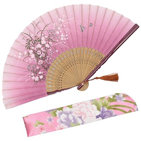 Dancing Stage, Morning Glory Flowers, Chinese Fans, Folding Fans, Glow Jewelry, Folding Hand Fan, Japanese Fan, Bamboo Frame, Pink Girly Things