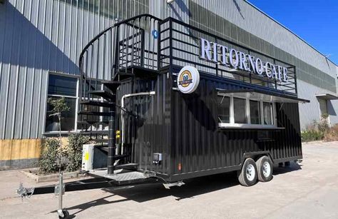 Shipping Container Food Truck, Food Trailer Ideas Design, Container Food Truck, Small Food Trailer, Shipping Container Cafe, Bike Food, Food Trailer For Sale, Shipping Container Design, Food Trailers